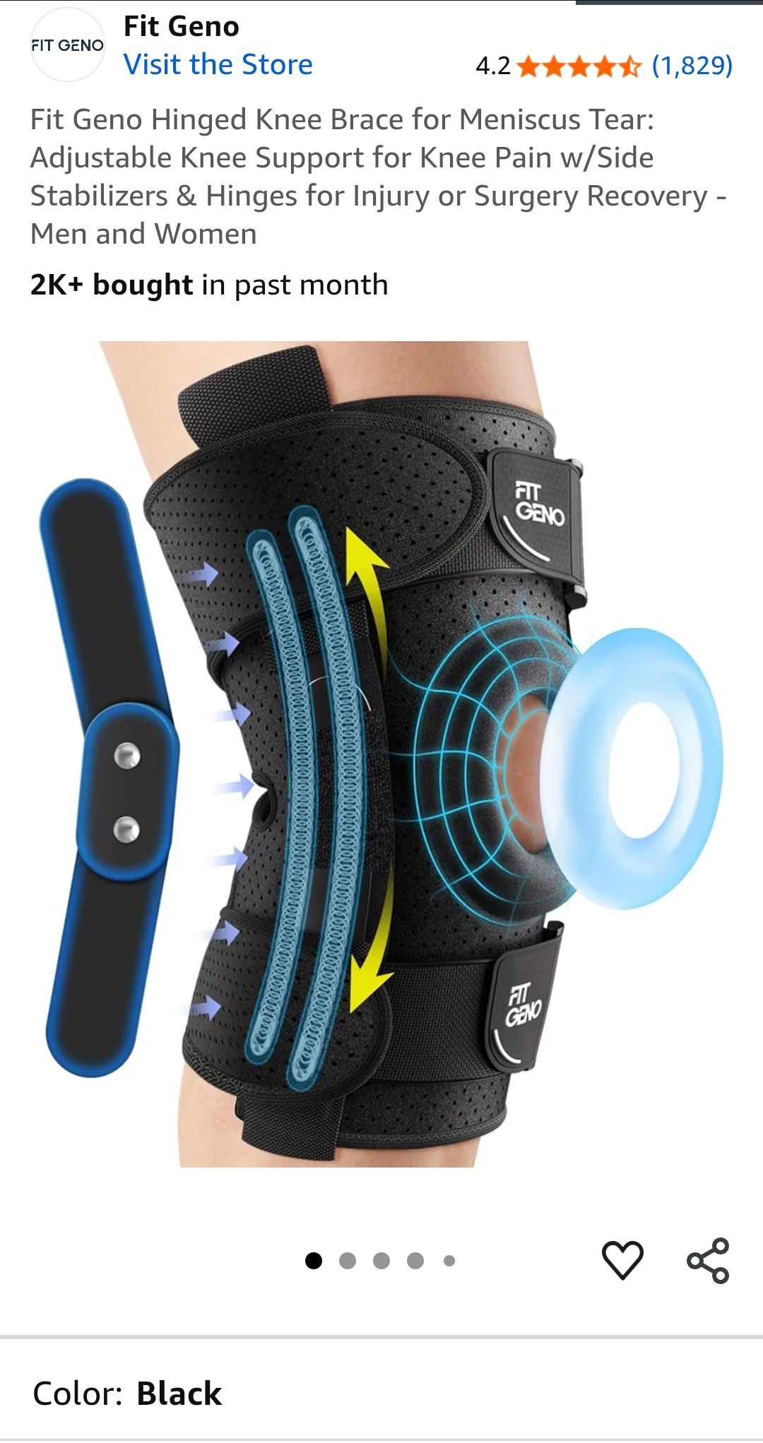 hinged knee brace