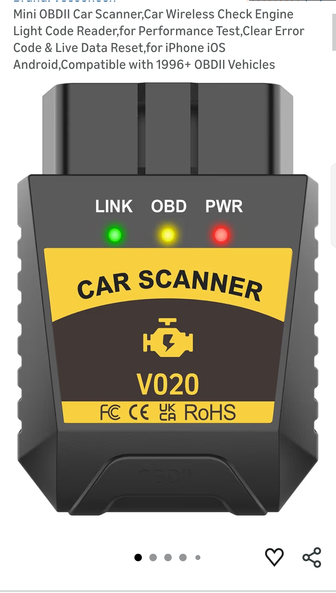 Vecooneen Mini OBD2 Car Scanner