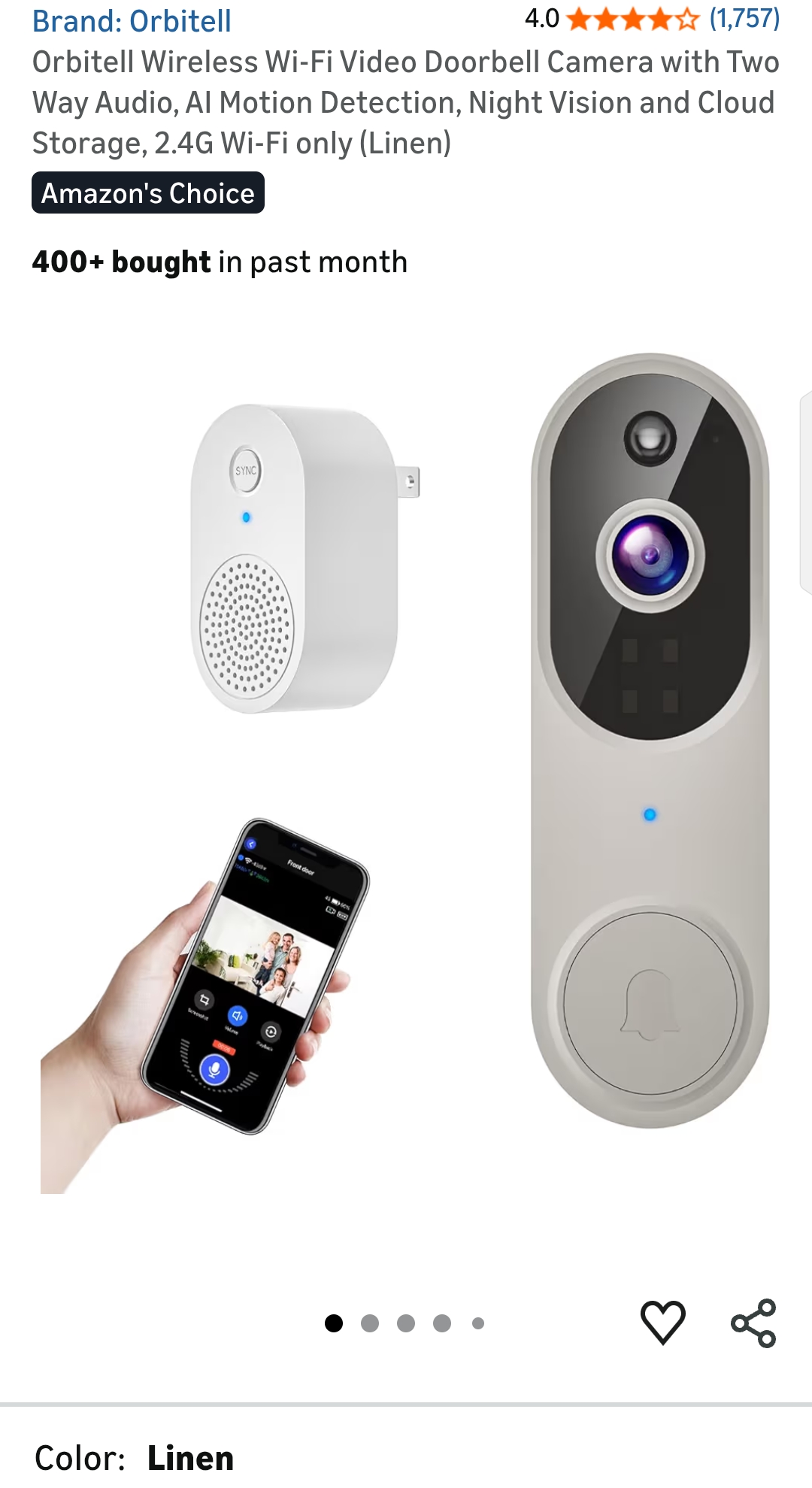 cat wireless doorbell camera