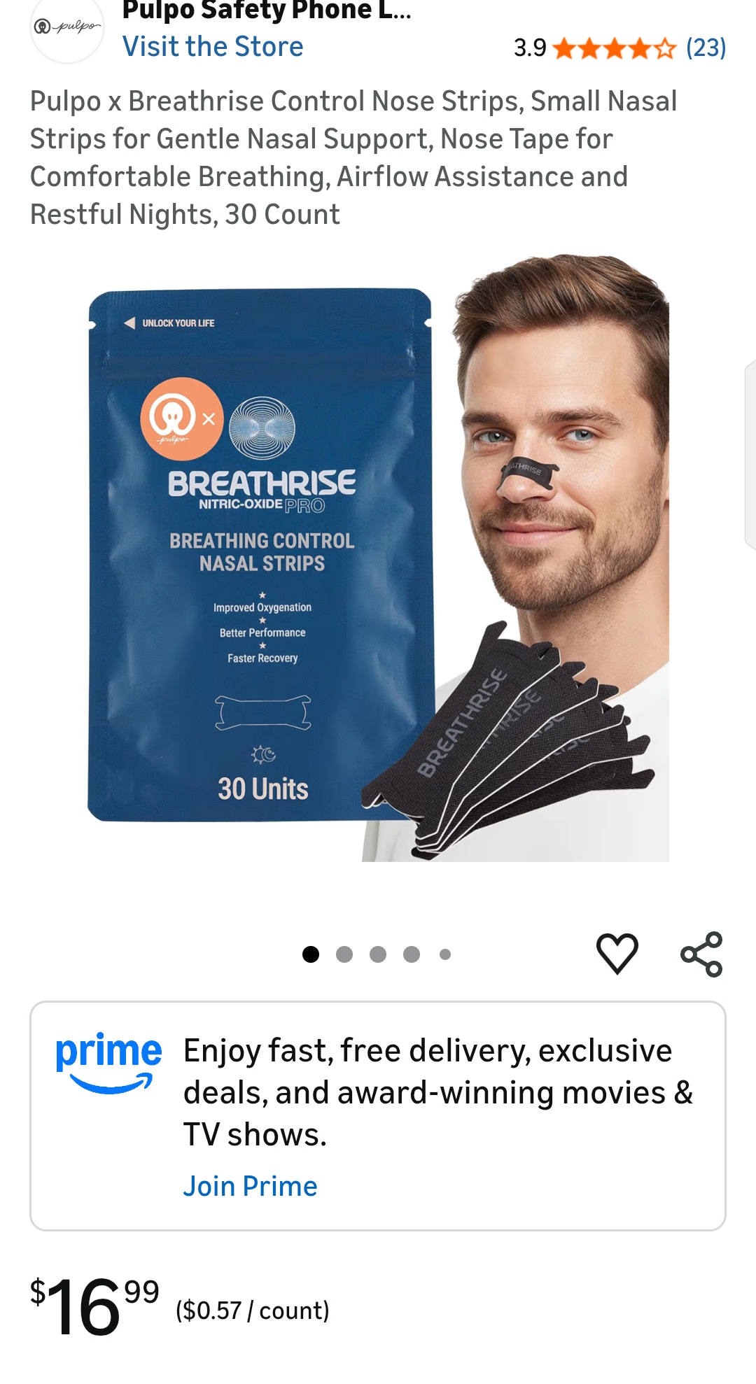 Breathrise Control Nose Strips
