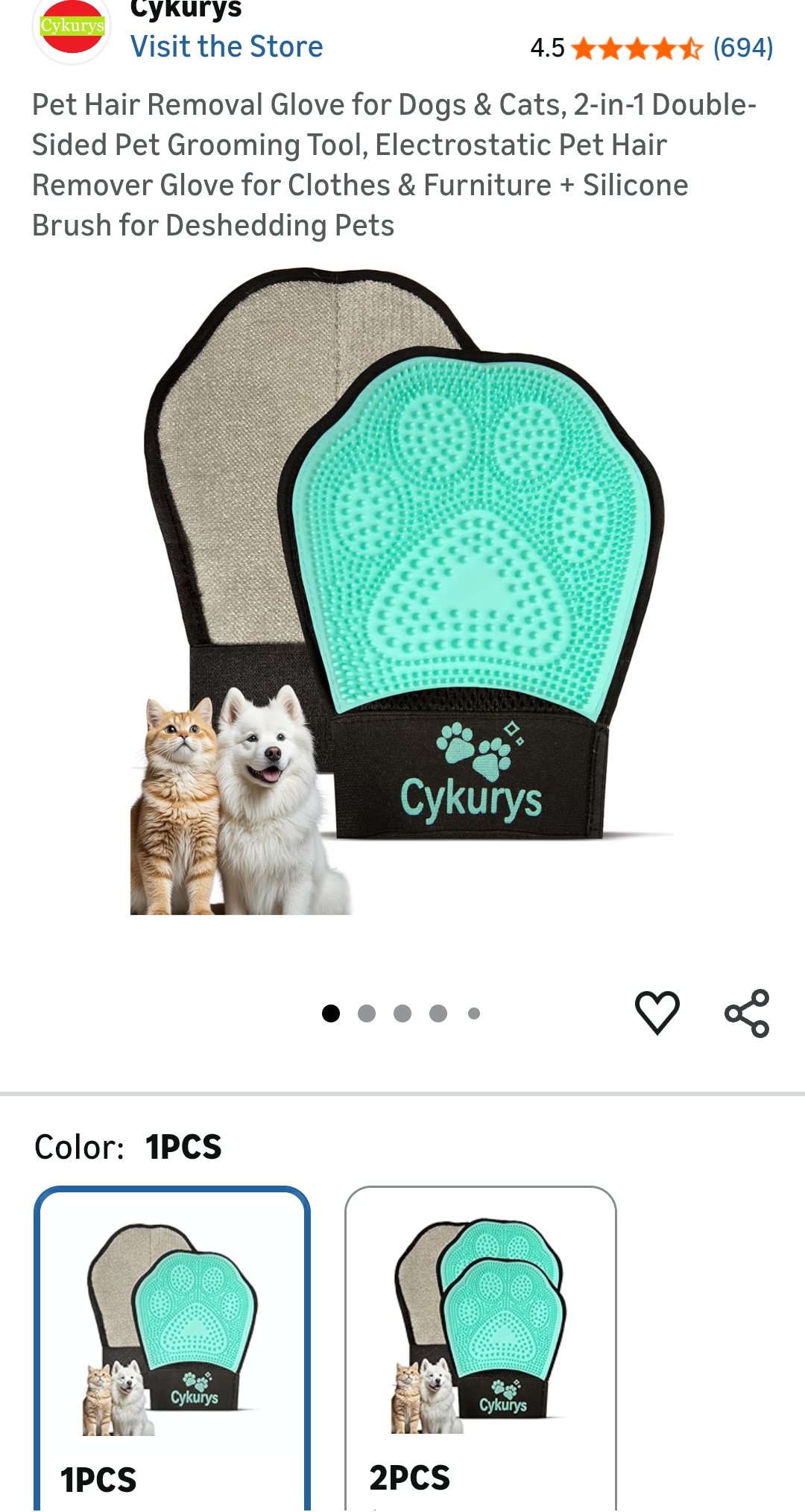 Cykurys Pet Hair Removal Glove